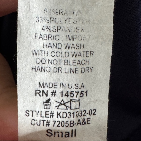 41 Hawthorn Navy Red Faux Wrap Dress | Small - Picture 5 of 6